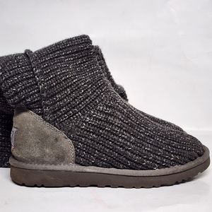 Ugg Classic “Cardy” Tall Button Sweater Boots in Gray size 8